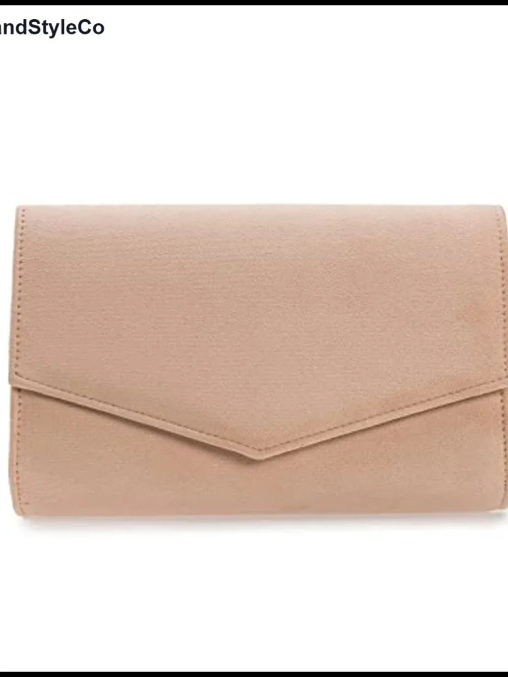 Faux Suede Evening Clutch with Chain Strap Wedding Purse